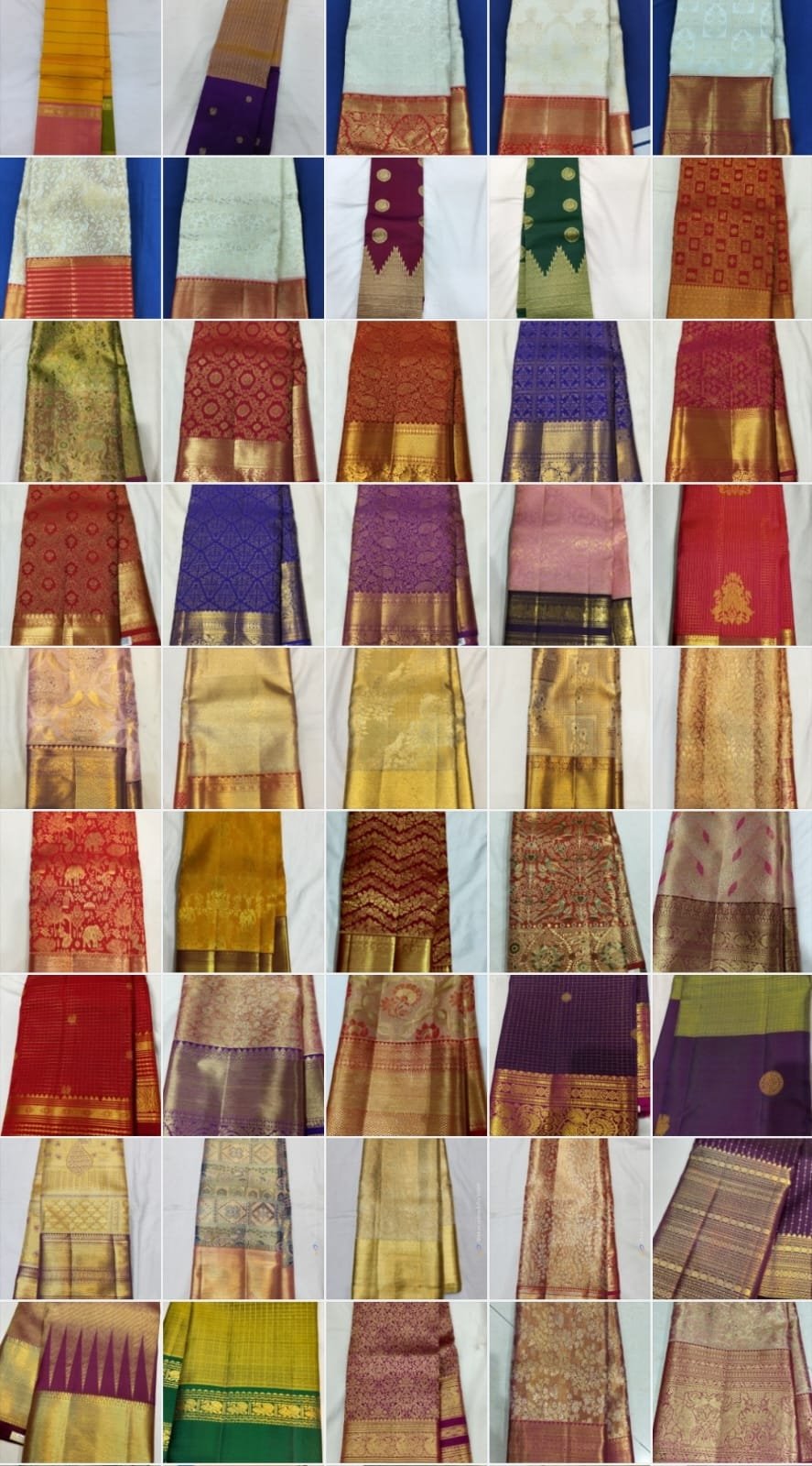 Hundreds of Kanchipuram silk sarees from our showroom collection